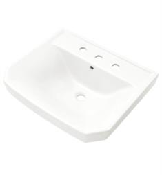 Gerber G0013569 Viper 23 7/8" Single Bowl Petite Pedestal Rectangular Bathroom Sink in White with 8" Centers