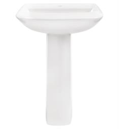 Gerber G0023591 Avalanche 22 3/4" Single Bowl Petite Pedestal Rectangular Bathroom Sink in White with Single Hole Faucet