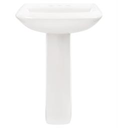 Gerber G0023594 Avalanche 22 3/4" Single Bowl Petite Pedestal Rectangular Bathroom Sink in White with 4" Centers