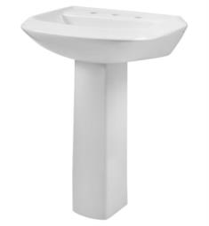 Gerber G0023598 Avalanche 22 3/4" Single Bowl Petite Pedestal Rectangular Bathroom Sink in White with 8" Centers