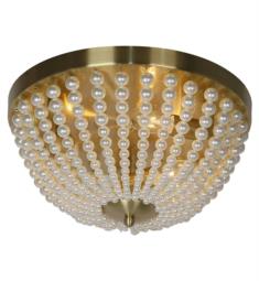 Dainolite DAW-143FH-AGB-WH Dawson 3 Light 14" Incandescent Flush Mount Ceiling Light in Aged Brass with White