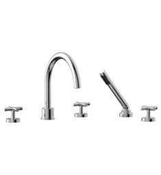 Phylrich 120-48 Transition 10 1/2" Three Cross Handle Deck Mounted Roman Tub Faucet with Handshower