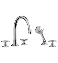 Phylrich 220-48 Works 11" Three Cross Handle Deck Mounted Roman Tub Faucet with Handshower
