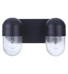 Craftmade 55002 Pill 2 Light 13 3/4" Incandescent Indoor Bathroom Vanity Light with Clear Seeded Glass Shade