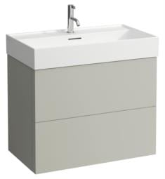 Laufen H4075920336411 Kartell 30 7/8" Wall Mount Single Bathroom Vanity Only with Two Drawer in Pebble Grey