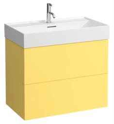 Laufen H4075920336441 Kartell 30 7/8" Wall Mount Single Bathroom Vanity Only with Two Drawer in Mustard Yellow