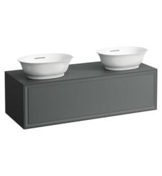 Laufen H4060800856271 The New Classic 46 1/4" Wall Mount Double Bathroom Vanity Only for Cut-Out Left and Right with One Drawer in Traffic Grey