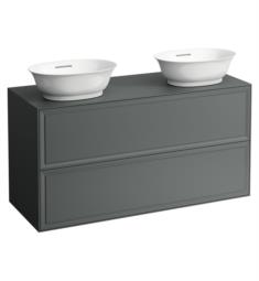 Laufen H4060890856271 The New Classic 46 1/4" Wall Mount Double Bathroom Vanity Only for Cut-Out Left and Right with Two Drawer in Traffic Grey