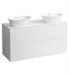 Laufen H4060890856311 The New Classic 46 1/4" Wall Mount Double Bathroom Vanity Only for Cut-Out Left and Right with Two Drawer in White lacquered