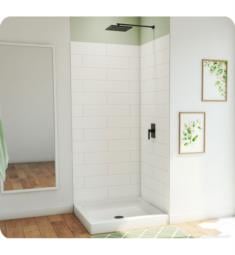 Dreamline BWDS36362C0001 DreamStone 36" Square Double Threshold Shower Base with Wall Kit in White