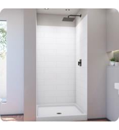 Dreamline BWDS42421C0001 DreamStone 42" Square Single Threshold Shower Base with Wall Kit in White