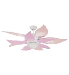 Craftmade BL52W10-PNK Bloom 10 Blades 52" Indoor Ceiling Fan in White/Pink with LED Light Kit
