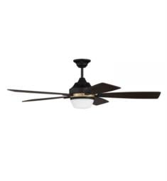 Craftmade FRS52FBSB5 Fresco 5 Blades 52" Indoor Ceiling Fan in Flat Black/Satin Brass with LED Light Kit