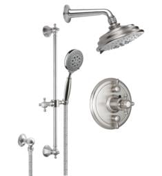 California Faucets KT13-47.18 Monterey Styletherm Thermostatic Dual Volume Control Shower Trim with 1.8 GPM Multi-Function Showerhead and Slide Bar Kit