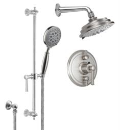 California Faucets KT13-48.18 Miramar Styletherm Thermostatic Dual Volume Control Shower Trim with 1.8 GPM Multi-Function Showerhead and Slide Bar Kit