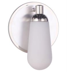 Craftmade 13107BNKPLN1 Riggs 1 Light 7 1/4" Incandescent Wall Sconce in Brushed Polished Nickel/Polished Nickel with Frost White Glass Shade