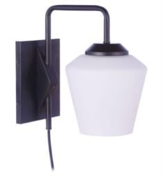 Craftmade 56761P-FB Rive 1 Light 6 1/2" Incandescent Wall Sconce in Flat Black with White Frosted Glass Shade