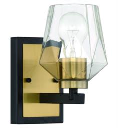 Craftmade 56901-FBSB Avante Grand 1 Light 5" Incandescent Wall Sconce in Flat Black/Satin Brass with Clear Glass Shade