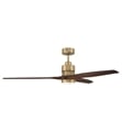 Craftmade SONWF60SB3-WALP Sonnet 3 Blades 60" Ceiling Fan with Blades and Optional Light Kit Included in Satin Brass