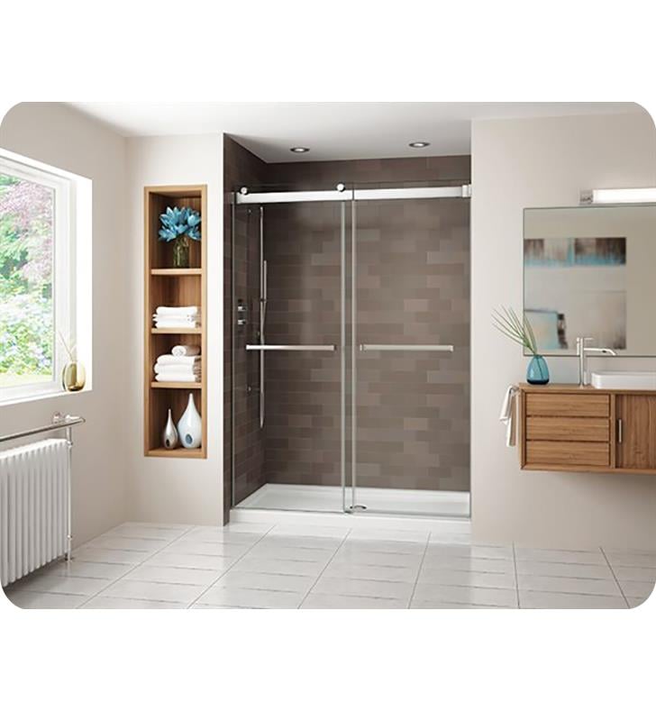 Fleurco NGS1-40 Gemini 45 - 60 Frameless In-Line Bypass Sliding Shower  Door with 1/4 Clear Tempered Glass