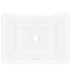 Rohl ERUB2015RTWH Eirene 20 3/8" Single Bowl Rectangular Undermount Bathroom Sink in White