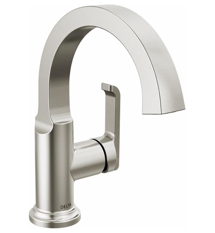 Delta 588SH-DST Tetra 8 1.2 GPM Single Handle Bathroom Sink Faucet with  Push Pop-Up Drain