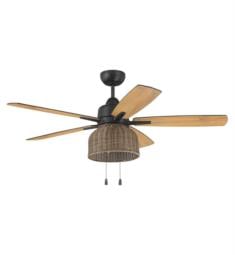 Craftmade WVN52FB5 Woven 5 Blades 52" Indoor/Outdoor Ceiling Fan in Flat Black with LED Light Kit