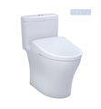 TOTO MW6464726CEMFGN#01 Aquia IV One-Piece Elongated Toilet with 1.28 & 0.9 GPF Dual Flush and Washlet+ S7 in Cotton