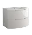 LaToscana OA39OPT1 Oasi 37 3/4" Wall Mount Single Bathroom Vanity with Two Soft Closing Drawers and Tekorlux Sink Top