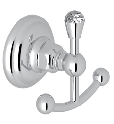 Rohl A1481C Country Bath 4 1/8" Wall Mount Double Robe Hook with Crystal