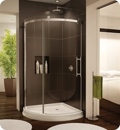 The Twillery Co. F2223128746949349066FD614BDDCAC8 Rudnick 32 W x 76 H Round Sliding Shower Enclosure with Base Included