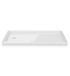 Fleurco ABF6032-18-B 32" In-Line Rectangular Shower Base in White with Side Drain and Three Integrated Tile Flanges