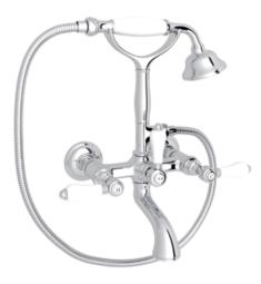 Rohl A1401 Country Bath 6 1/2" Double Handle Wall Mount Exposed Tub Filler with Handshower