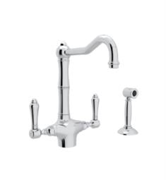 Rohl A1679WS Country Kitchen 8 7/8" Deck Mounted C-Spout Kitchen Faucet with Sidespray