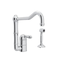 Rohl A3608WS Country Kitchen 8 7/8" Deck Mounted C-Spout Kitchen Faucet with Sidespray