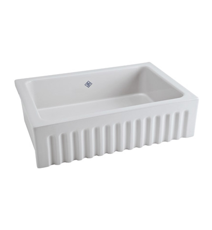Rohl Rc3223wh Shaws Apron Front Fireclay Fluted Kitchen Sink