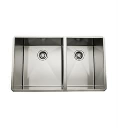 Rohl RSS3118SB 32 3/4" Double Bowl Undermount Stainless Steel Kitchen Sink in Brushed Stainless Steel