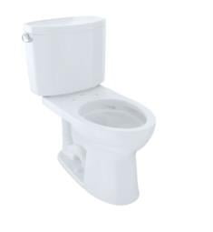 TOTO CST454CEFG#01 Drake II Two-Piece Elongated Toilet with 1.28 GPF Single Flush in Cotton White with CeFiONtect Ceramic Glaze