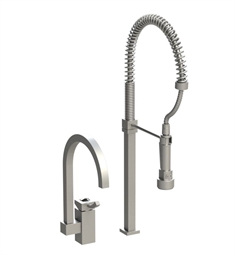 Rubinet 8IICL Ice Single Control Kitchen Faucet with Suspended Industrial Spray