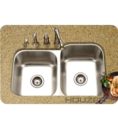 Houzer MEC-3220SL-1 Undermount 60 / 40 Large Right Basin Kitchen Sink