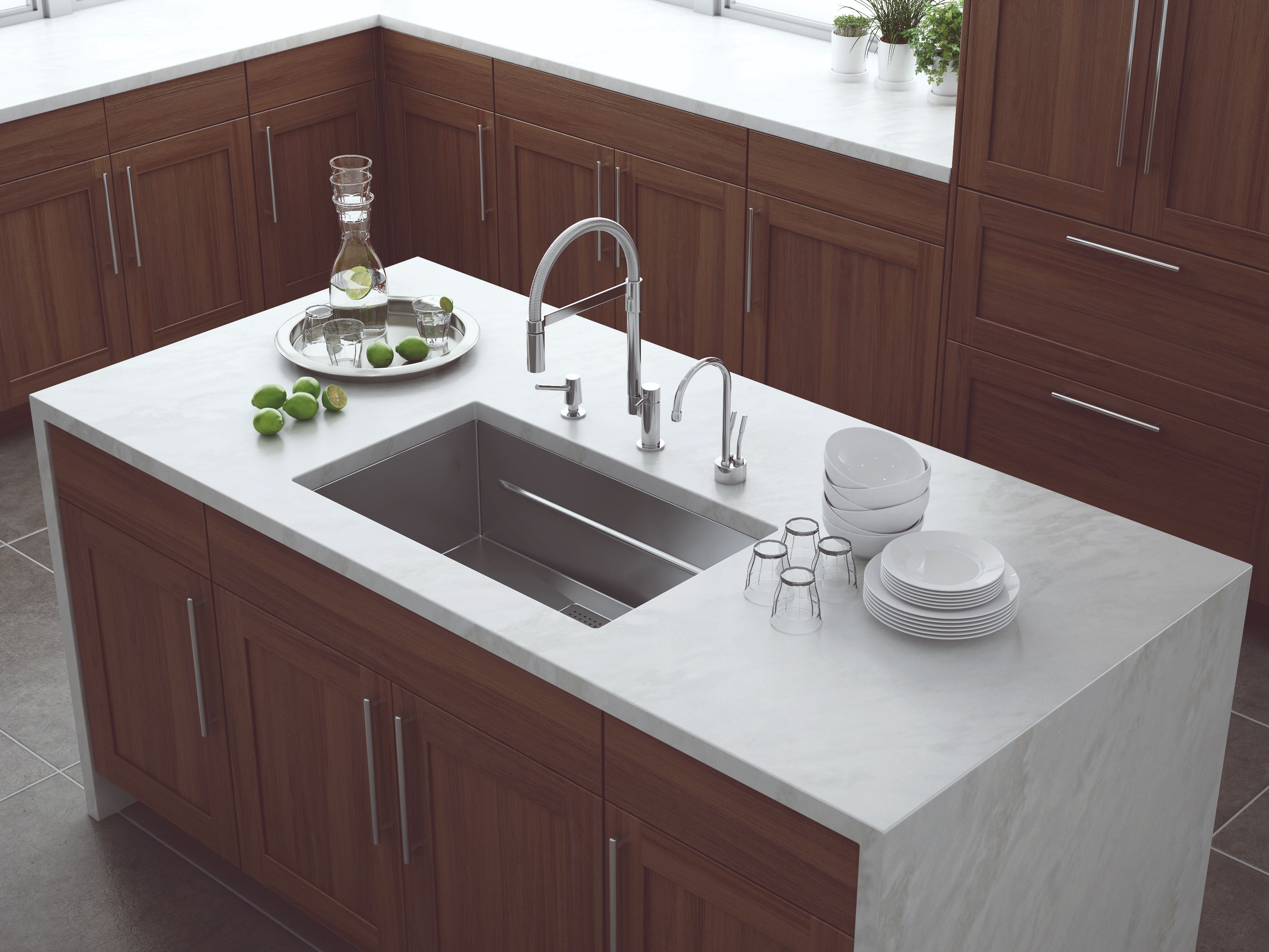 franke undermount offset single basin kitchen sink