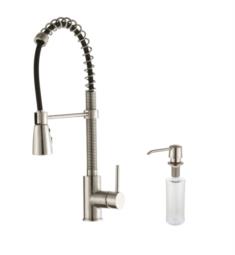 Kraus KPF-1612-KSD-30SS 8 1/2" Commercial Style Single Handle Deck Mounted Pull-Down Kitchen Faucet with Soap Dispenser in Stainless Steel
