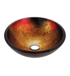 Kraus GV-680-19MM Copper 17" Mercury Glass Round Single Bowl Vessel Bathroom Sink in Red and Gold