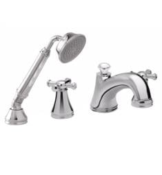 TOTO TB220S Vivian 10 1/2" Four Hole Deck Mounted Roman Tub Filler Trim with Cross Handles and Handshower