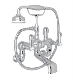 Rohl U.3006-1 Perrin & Rowe Georgian Era 8 1/4" Double Handle Wall Mount Exposed Tub Filler with Handshower