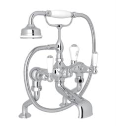 Rohl U.3500L-1 Perrin & Rowe 6" Double Handle Deck Mounted Exposed Tub Filler with Handshower