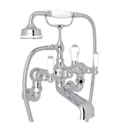 Rohl U.3510L-1 Perrin and Rowe Edwardian 8 5/8" Double Handle Wall Mount Exposed Tub Filler with Handshower