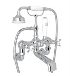 Rohl U.3511X-1 Perrin & Rowe Edwardian 8 5/8" Double Handle Wall Mount Exposed Tub Filler with Handshower
