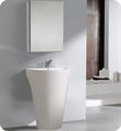 Fresca FVN5023WH Parma 24" White Pedestal Sink with Medicine Cabinet
