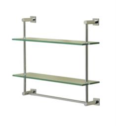 Valsan 67308 Essentials/Braga 20" Wall Mount Two Tier Glass Shelf with Towel Rail